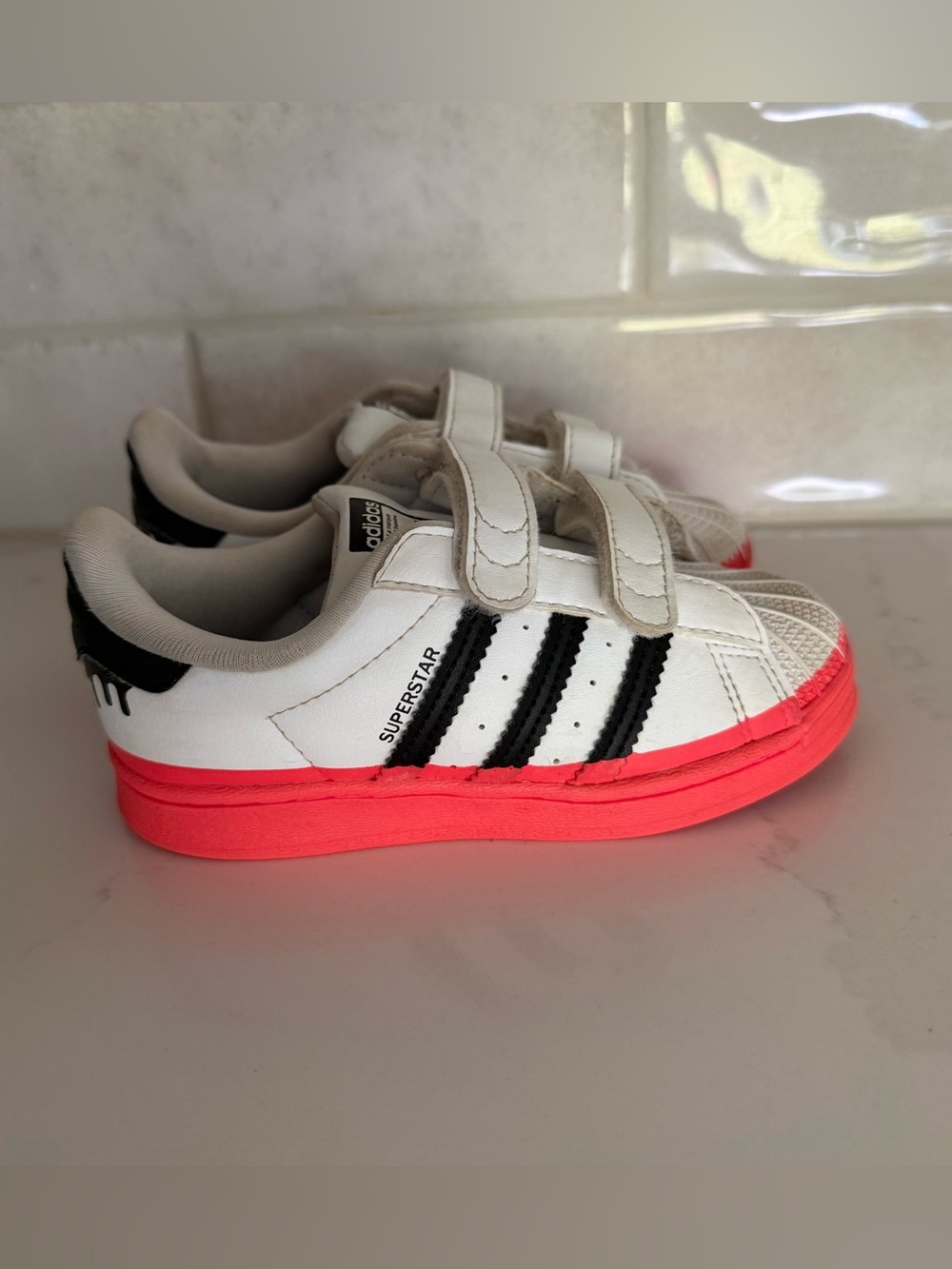 Adidas Toddler Superstar Velcro Sneakers Size 8